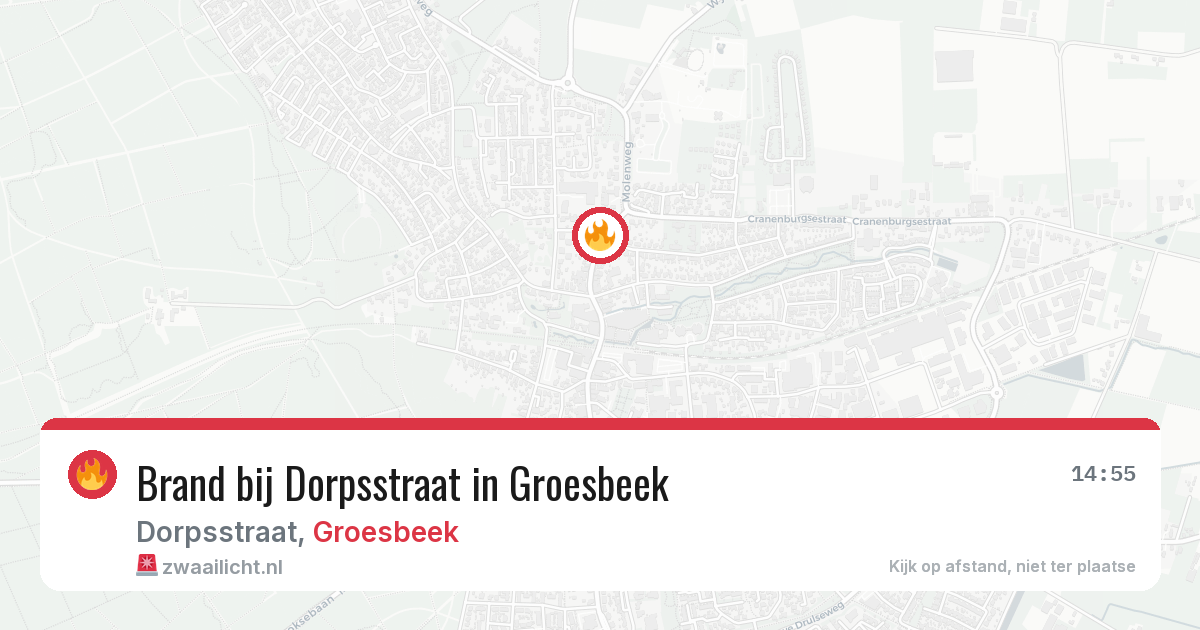 Brand bij Dorpsstraat in Groesbeek — 19 mrt 2026