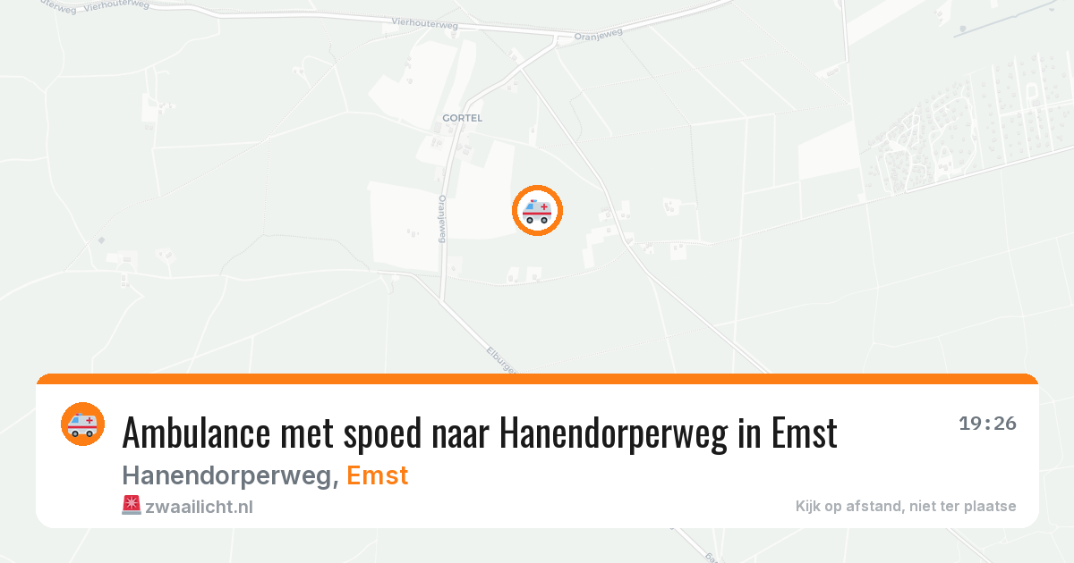 Ambulance met spoed naar Hanendorperweg in Emst — 25 jul 2026