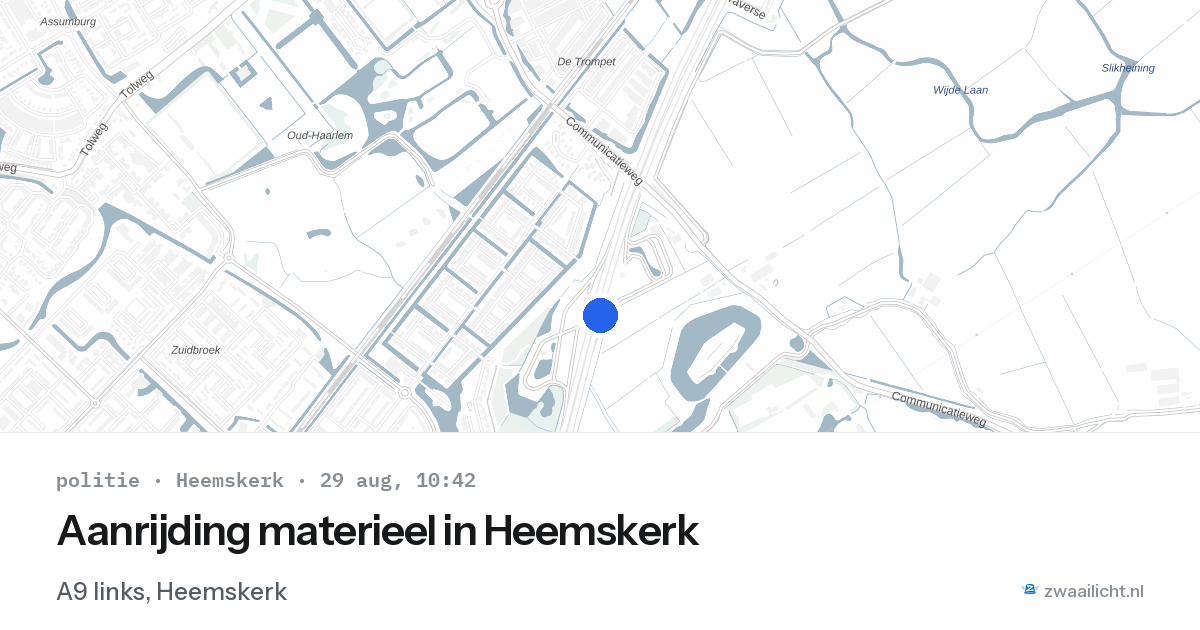 Aanrijding materieel in Heemskerk — 29 aug 2026
