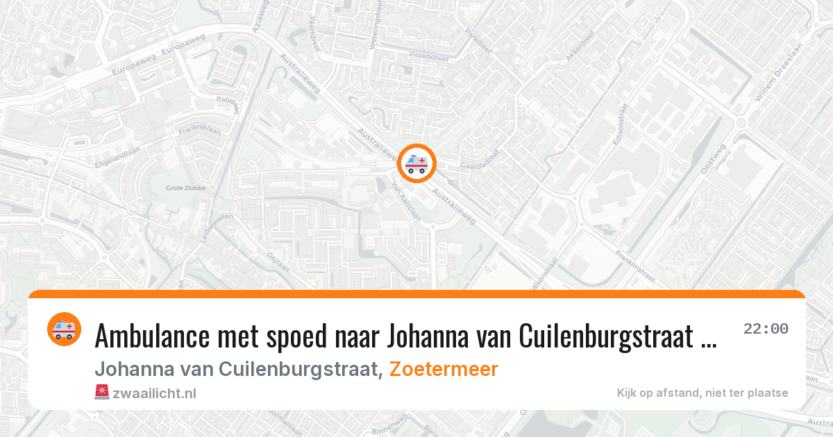 Ambulance met spoed naar Johanna van Cuilenburgstraat in Zoetermeer — 27 jun 2026