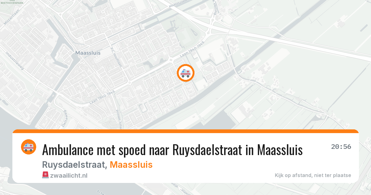 Ambulance met spoed naar Ruysdaelstraat in Maassluis — 23 jun 2026