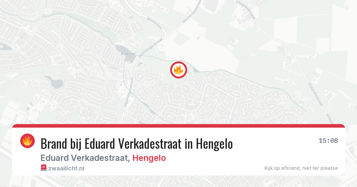 Brand bij Eduard Verkadestraat in Hengelo — 20 jun 2026