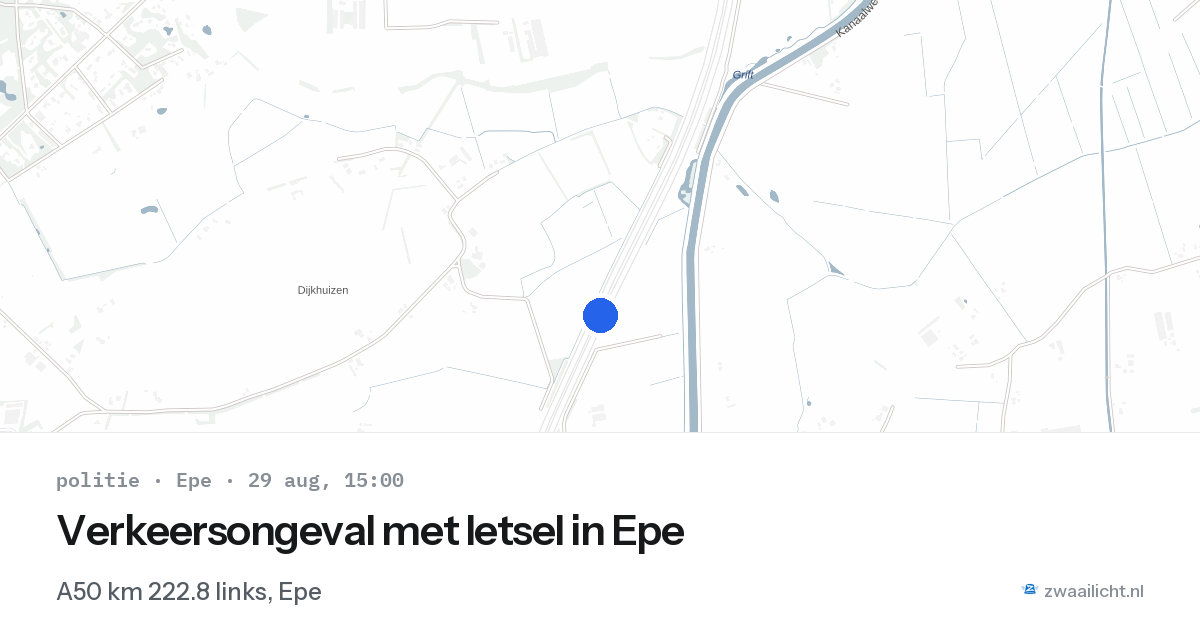 Verkeersongeval met letsel in Epe — 29 aug 2026