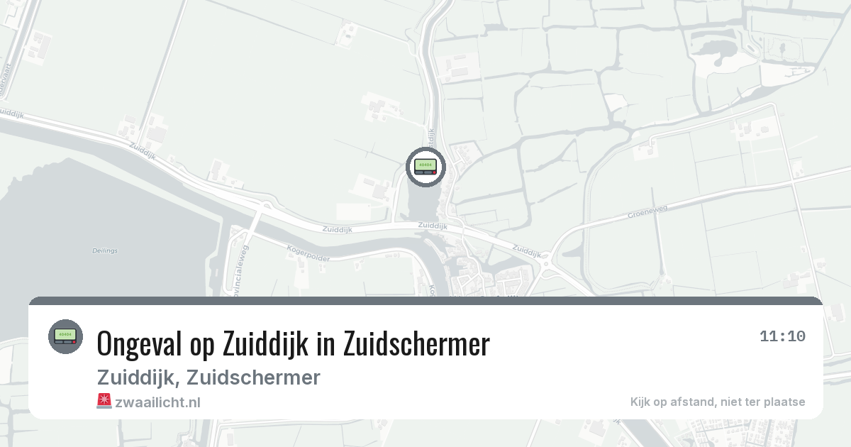 Ongeval op Zuiddijk in Zuidschermer — 1 mrt 2026
