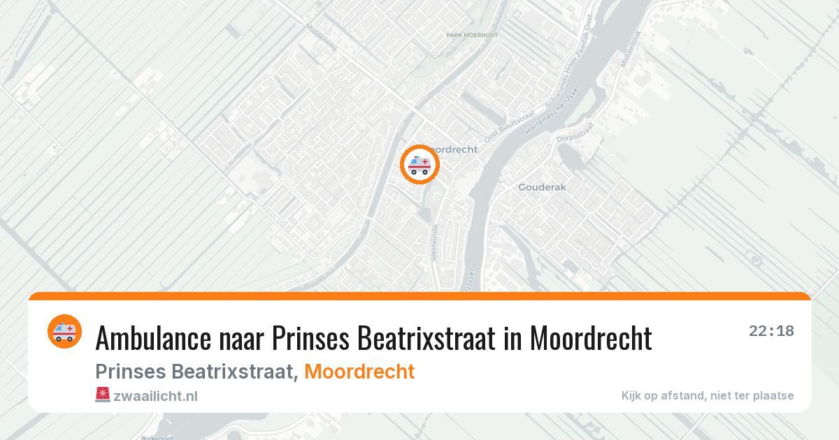 Ambulance naar Prinses Beatrixstraat in Moordrecht — 18 jul 2026