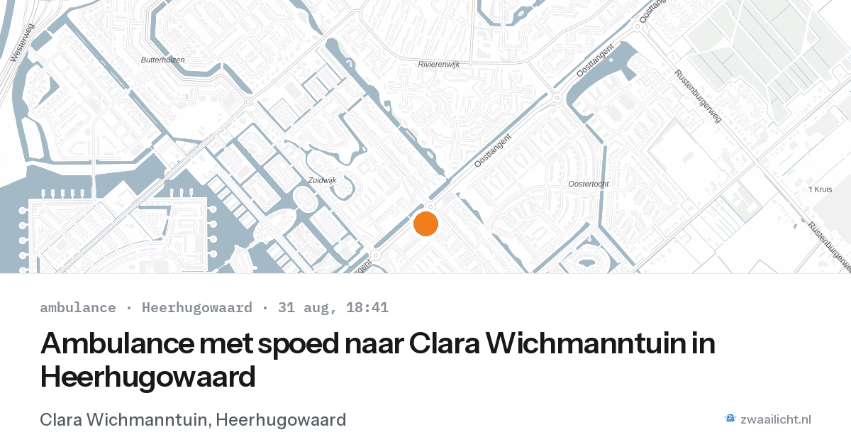 Ambulance met spoed naar Clara Wichmanntuin in Heerhugowaard — 31 aug 2026