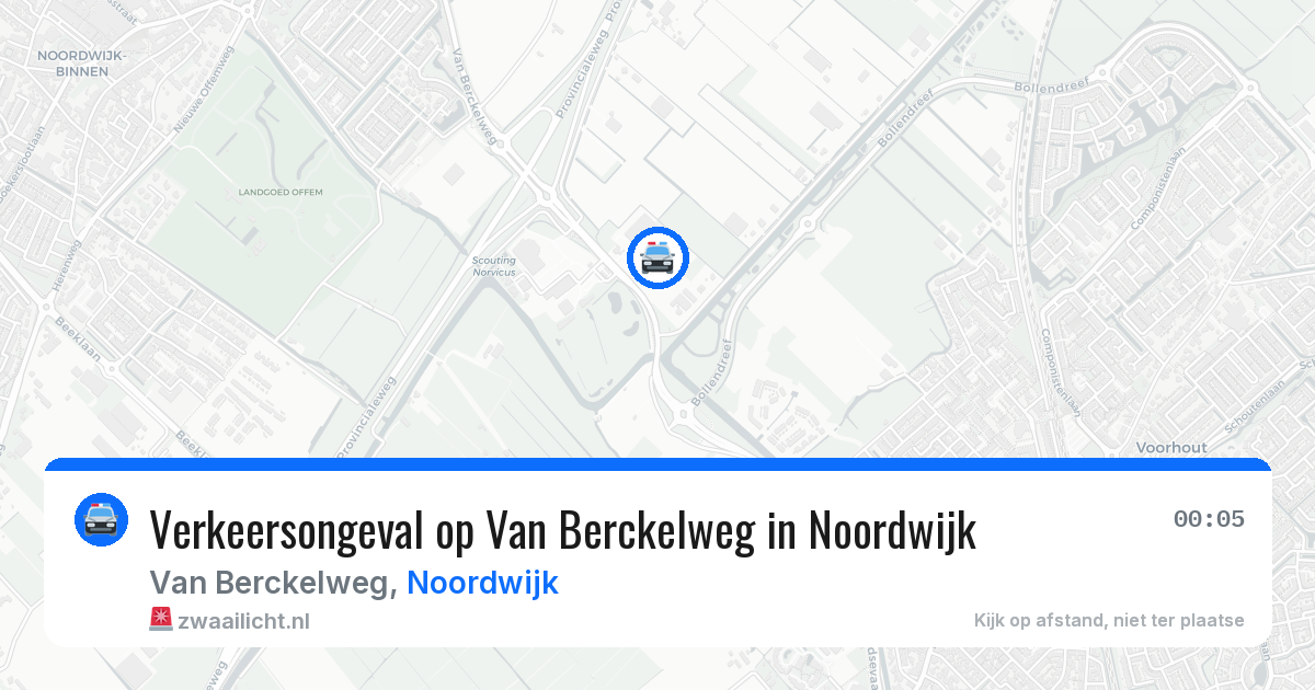 Verkeersongeval op Van Berckelweg in Noordwijk — 9 aug 2026