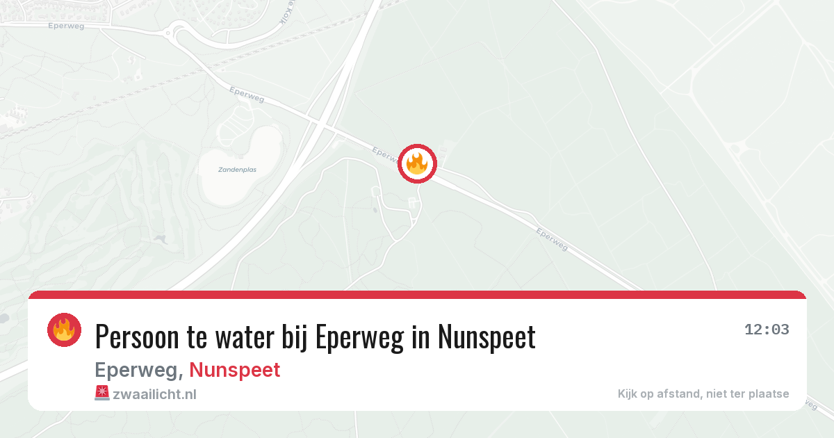 Persoon te water bij Eperweg in Nunspeet — 12 aug 2026