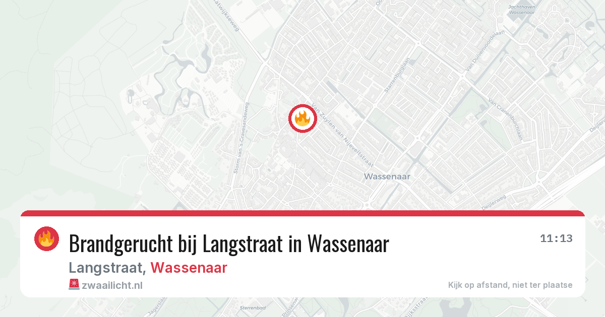 Brandgerucht bij Langstraat in Wassenaar — 8 jul 2026