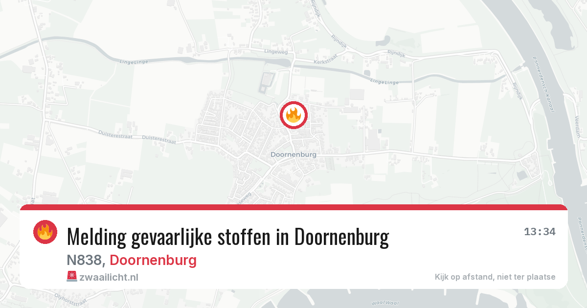 Melding gevaarlijke stoffen in Doornenburg — 15 jun 2026