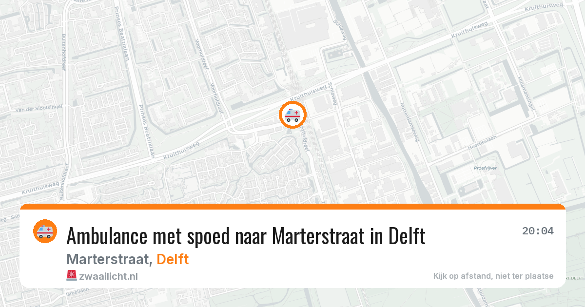 Ambulance met spoed naar Marterstraat in Delft — 30 apr 2026