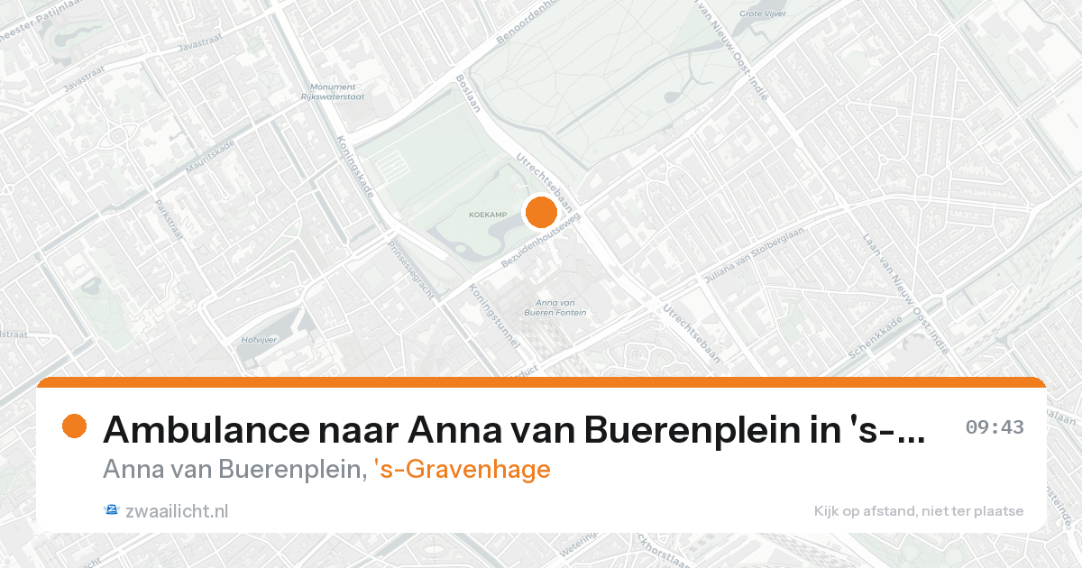 Ambulance naar Anna van Buerenplein in 's-Gravenhage — 15 aug 2026