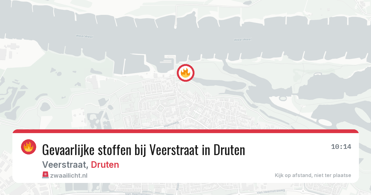 Gevaarlijke stoffen bij Veerstraat in Druten — 8 mei 2026