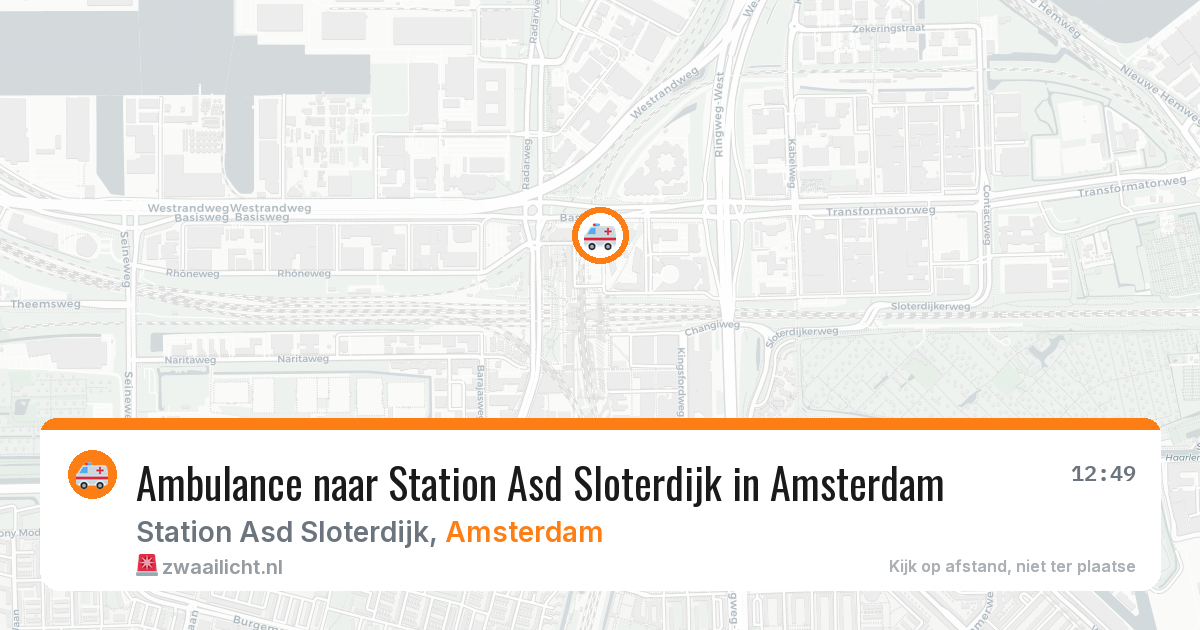 Ambulance naar Station Asd Sloterdijk in Amsterdam — 31 jul 2026