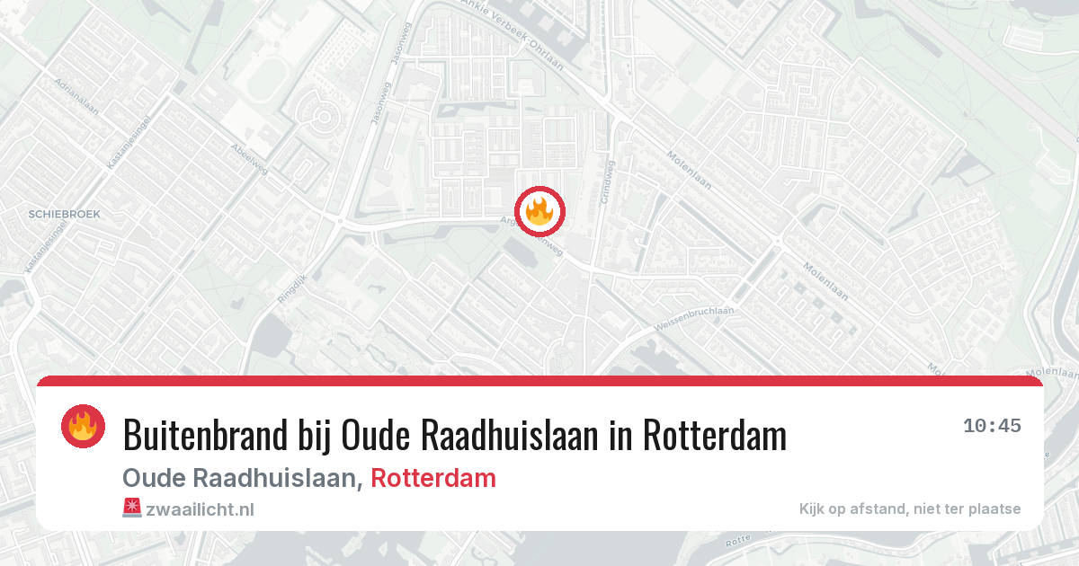 Buitenbrand bij Oude Raadhuislaan in Rotterdam — 6 aug 2026