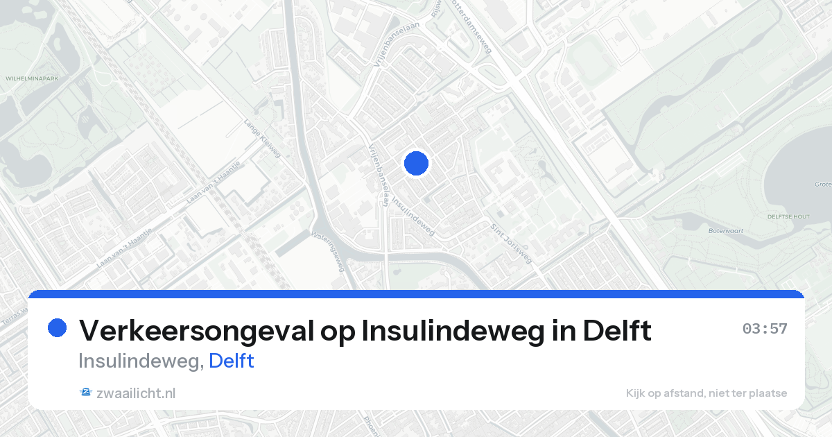Verkeersongeval op Insulindeweg in Delft — 16 aug 2026