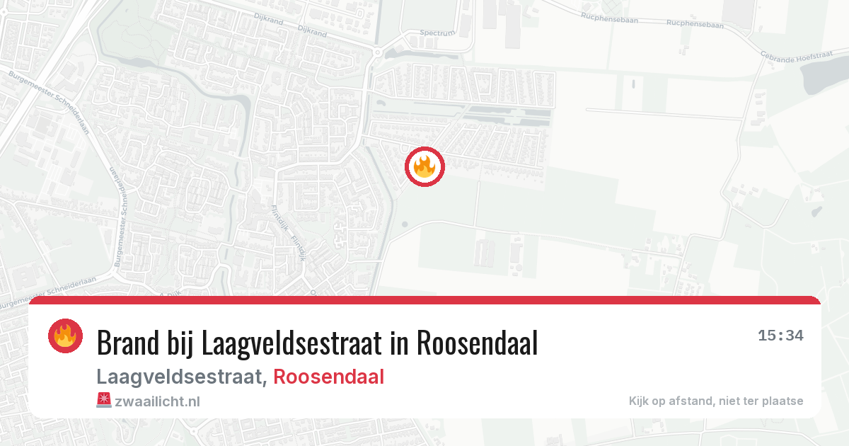 Brand bij Laagveldsestraat in Roosendaal — 1 aug 2026
