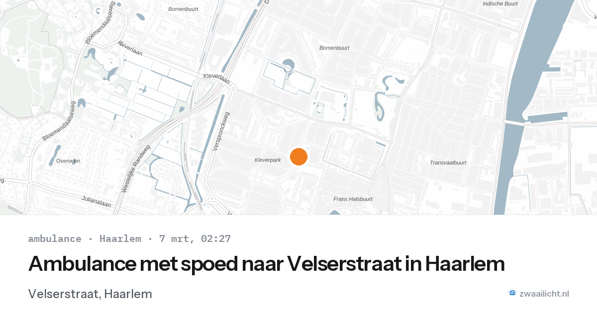 Ambulance met spoed naar Velserstraat in Haarlem — 7 mrt 2026