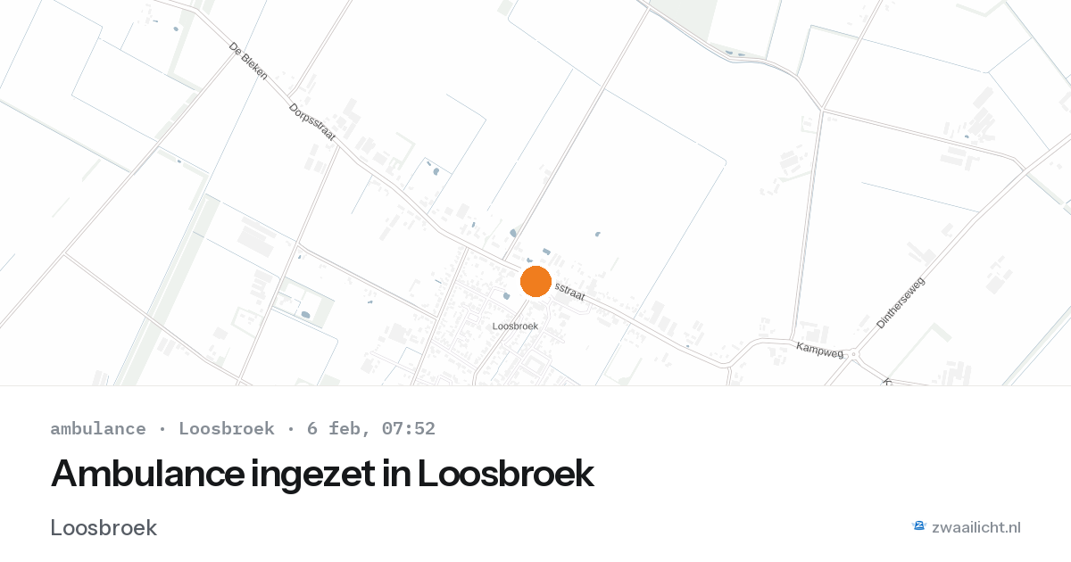 Ambulance ingezet in Loosbroek — 6 feb 2026