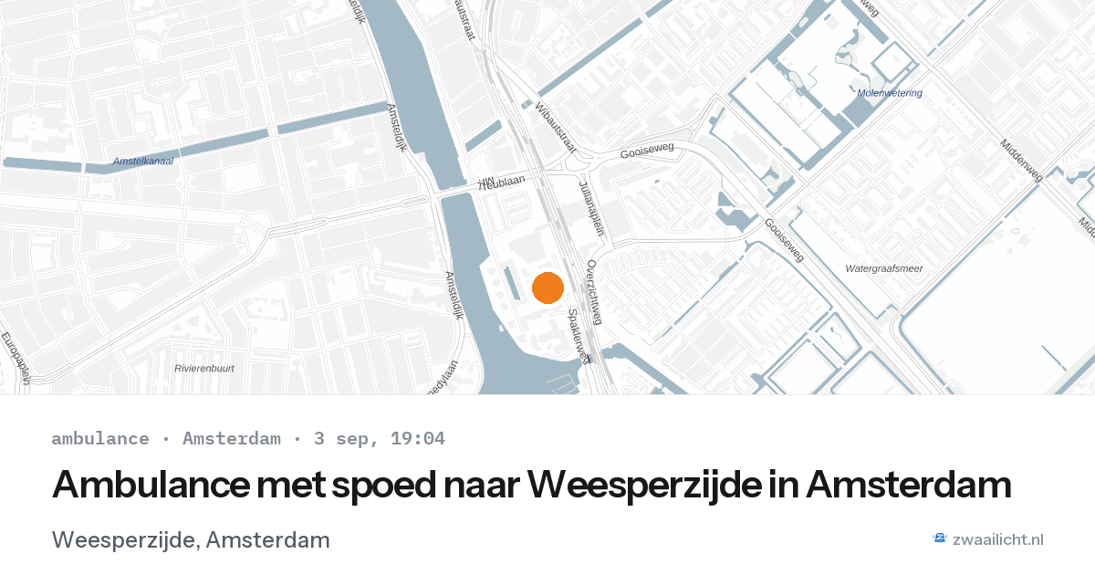 Ambulance met spoed naar Weesperzijde in Amsterdam — 3 sep 2026