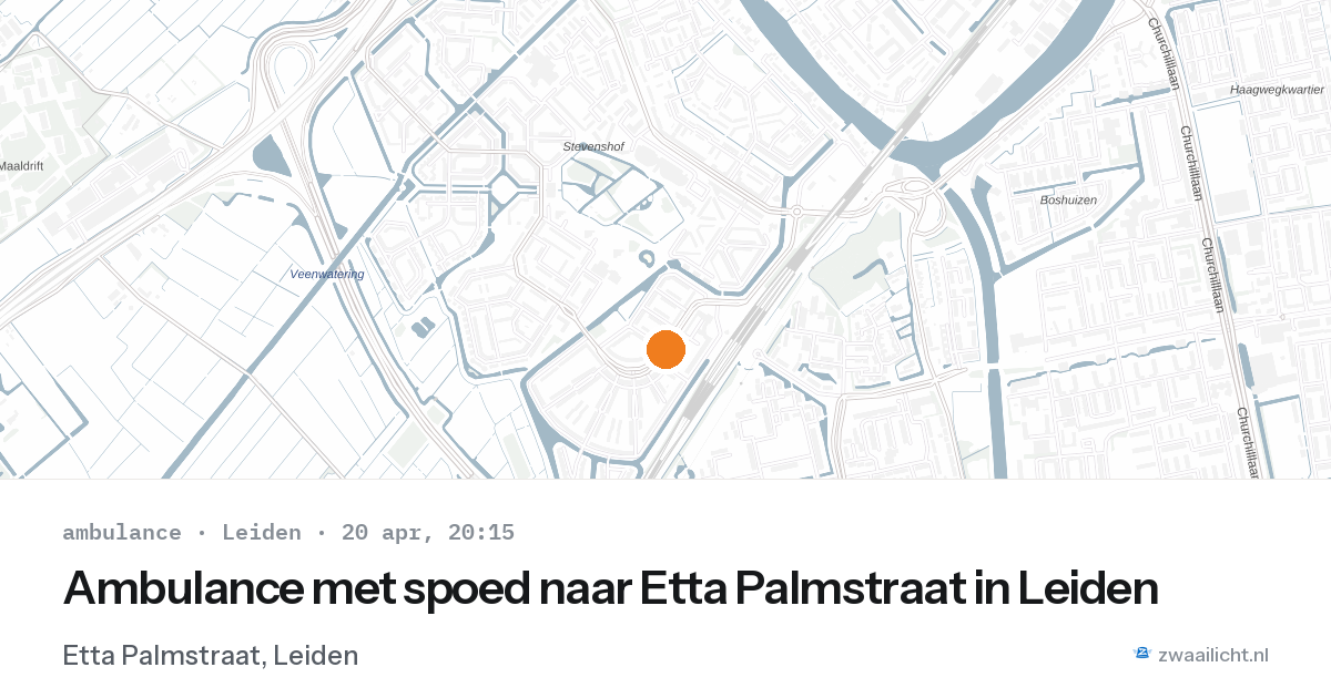 Ambulance met spoed naar Etta Palmstraat in Leiden — 20 apr 2026