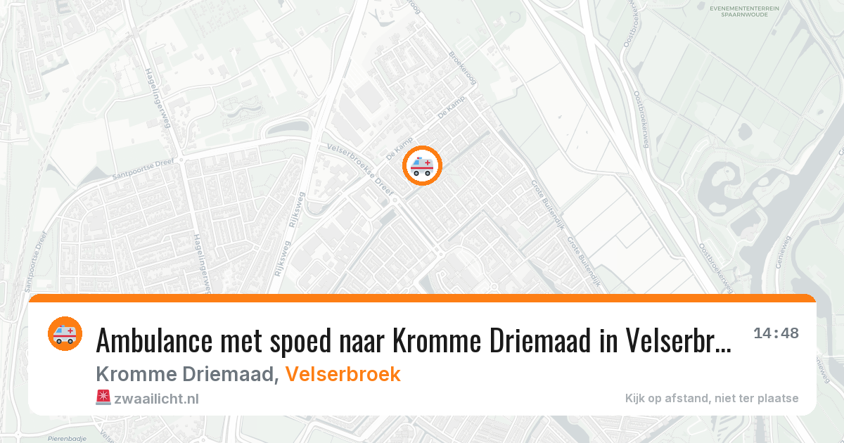 Ambulance met spoed naar Kromme Driemaad in Velserbroek — 4 jul 2026