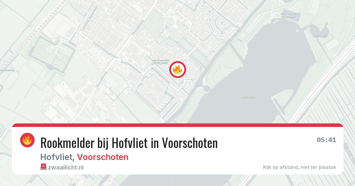 Rookmelder bij Hofvliet in Voorschoten — 25 jun 2026