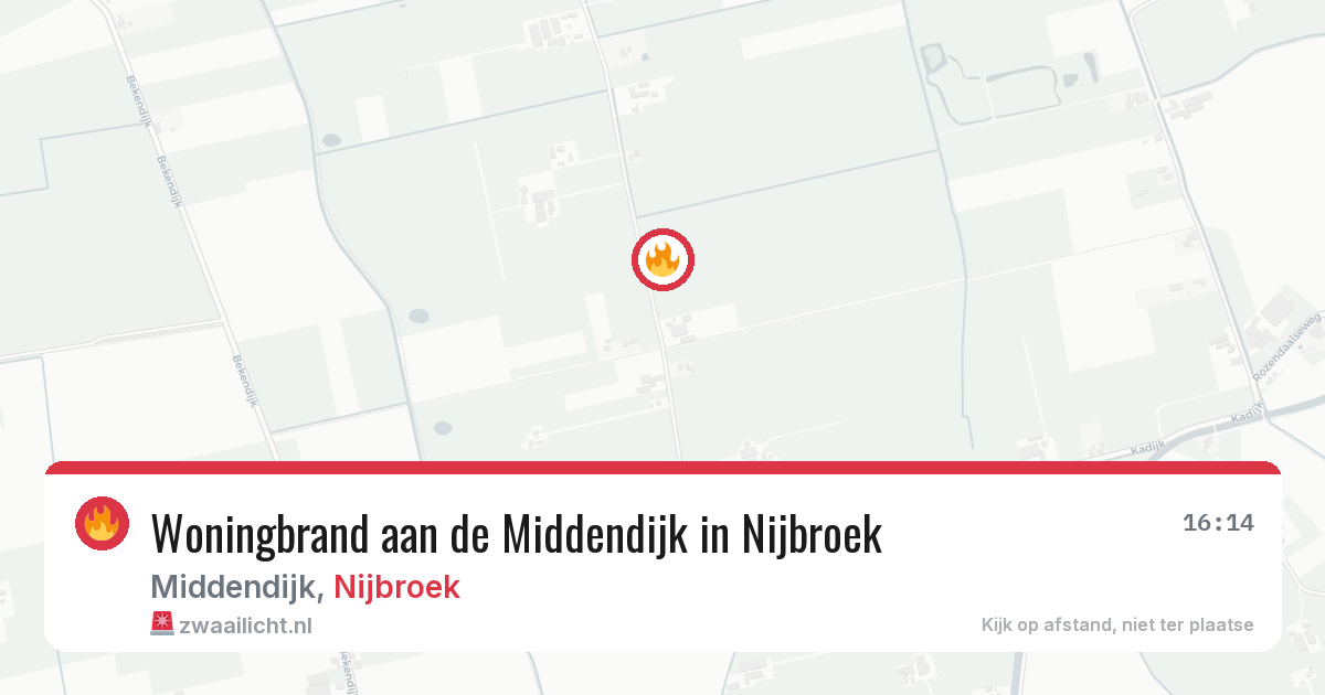 Woningbrand aan de Middendijk in Nijbroek — 23 jul 2026
