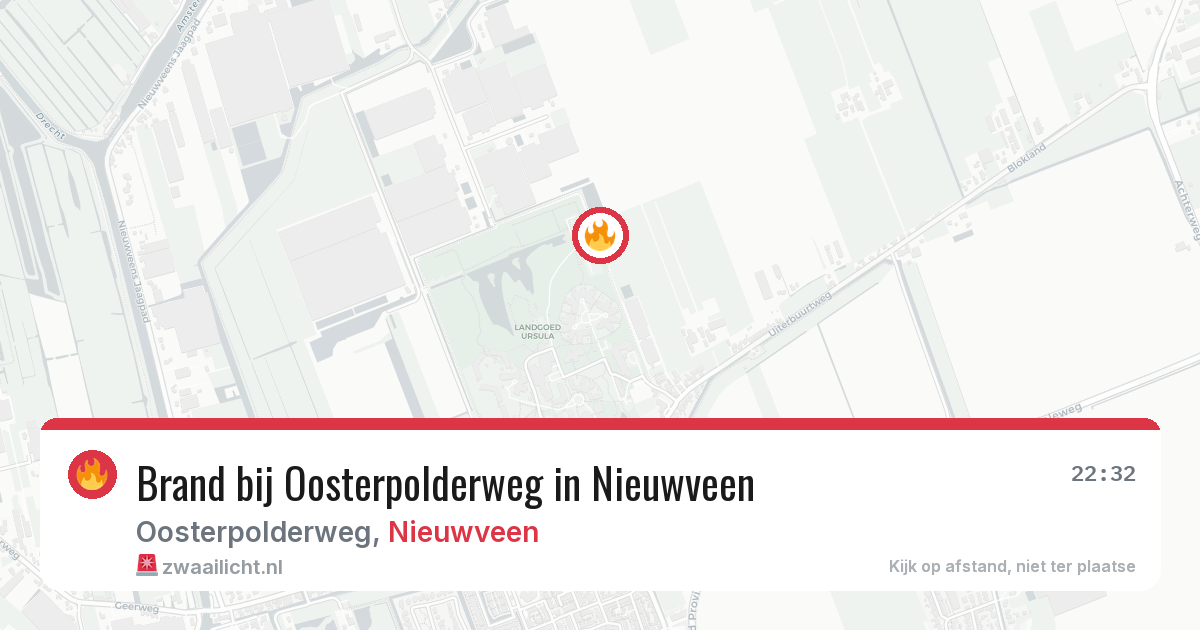 Brand bij Oosterpolderweg in Nieuwveen — 26 mei 2026