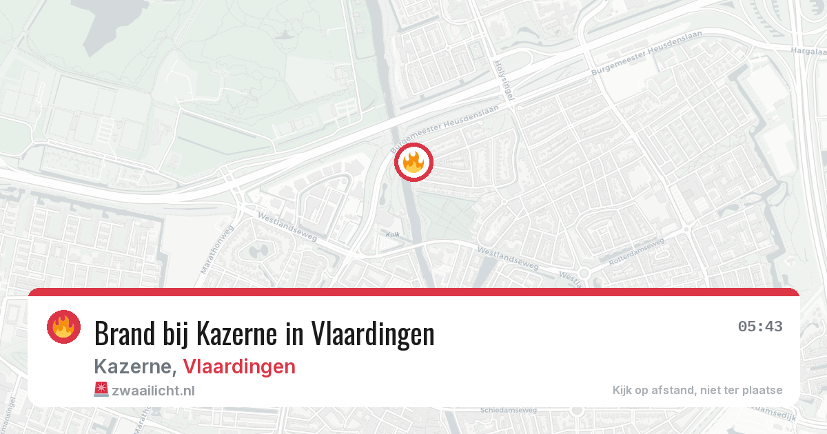 Brand bij Kazerne in Vlaardingen — 4 aug 2026