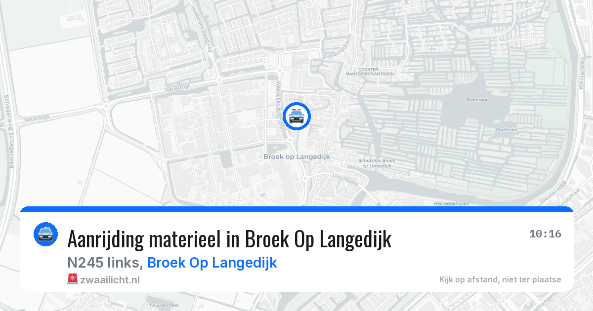 Aanrijding materieel in Broek Op Langedijk — 3 aug 2026