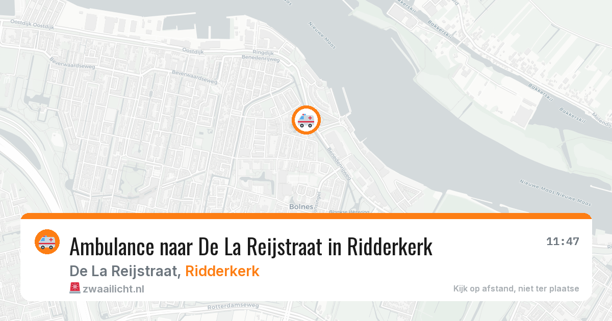 Ambulance naar De La Reijstraat in Ridderkerk — 8 jun 2026