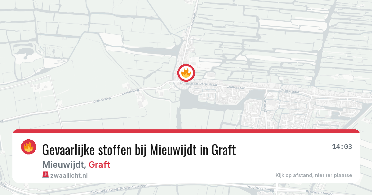 Gevaarlijke stoffen bij Mieuwijdt in Graft — 20 mrt 2026