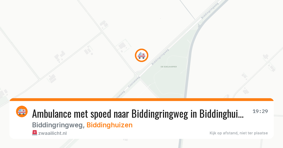 Ambulance met spoed naar Biddingringweg in Biddinghuizen — 27 apr 2026