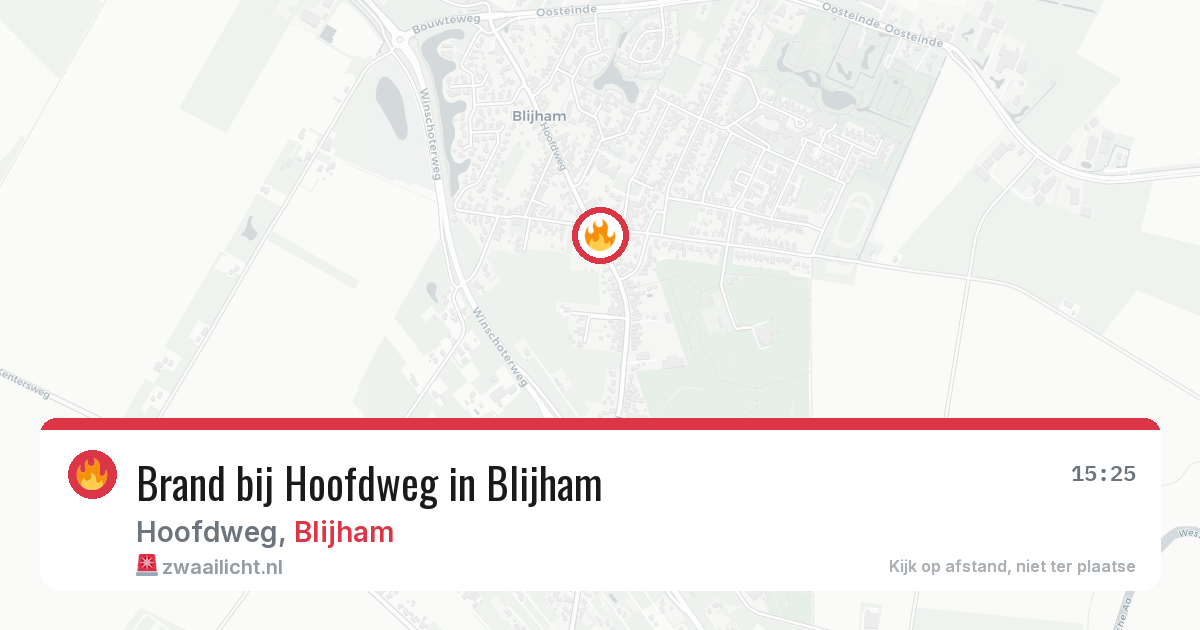 Brand bij Hoofdweg in Blijham — 1 aug 2026