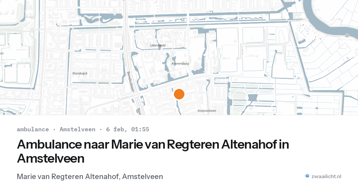 Ambulance naar Marie van Regteren Altenahof in Amstelveen — 6 feb 2026
