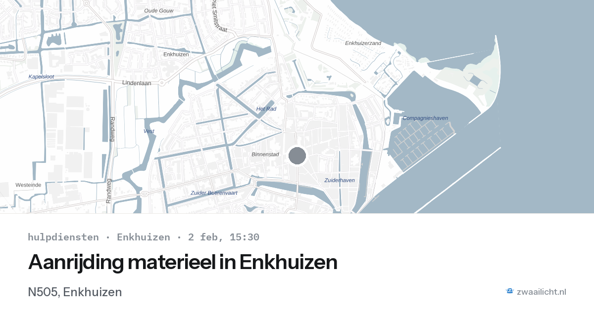 Aanrijding materieel in Enkhuizen — 2 feb 2026