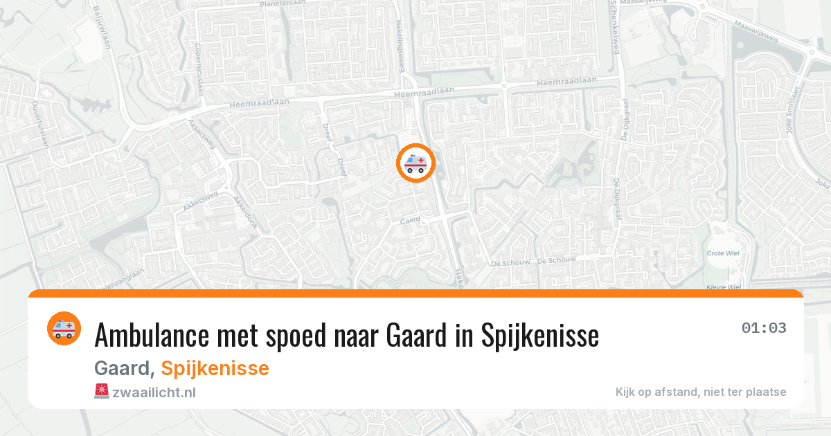 Ambulance met spoed naar Gaard in Spijkenisse — 19 jul 2026