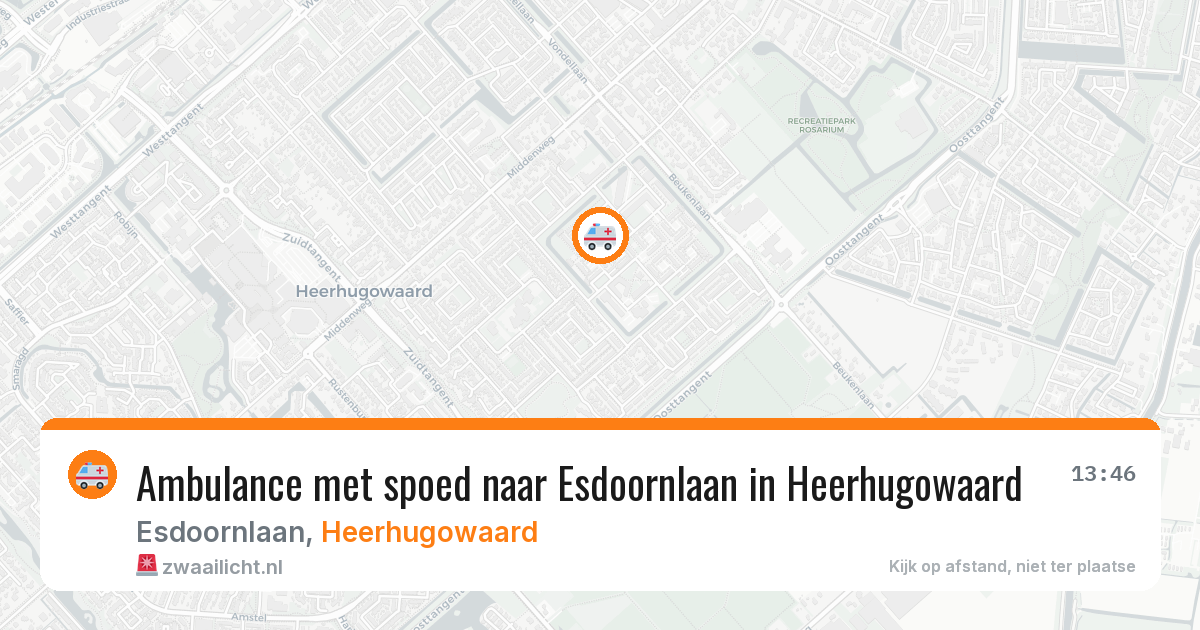 Ambulance met spoed naar Esdoornlaan in Heerhugowaard — 17 jun 2026