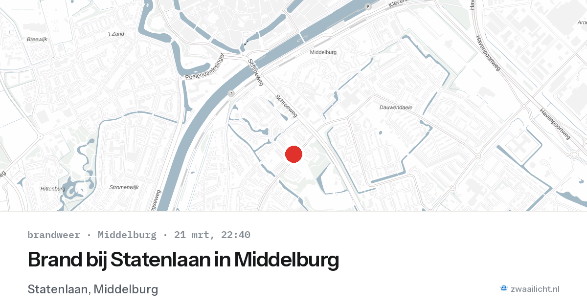 Brand bij Statenlaan in Middelburg — 21 mrt 2026