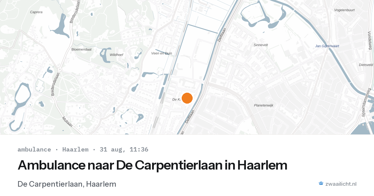 Ambulance naar De Carpentierlaan in Haarlem — 31 aug 2026