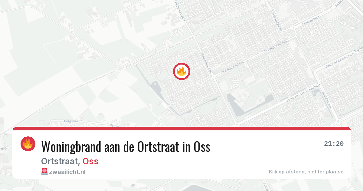 Woningbrand aan de Ortstraat in Oss — 27 jun 2026