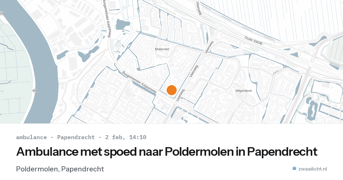 Ambulance met spoed naar Poldermolen in Papendrecht — 2 feb 2026