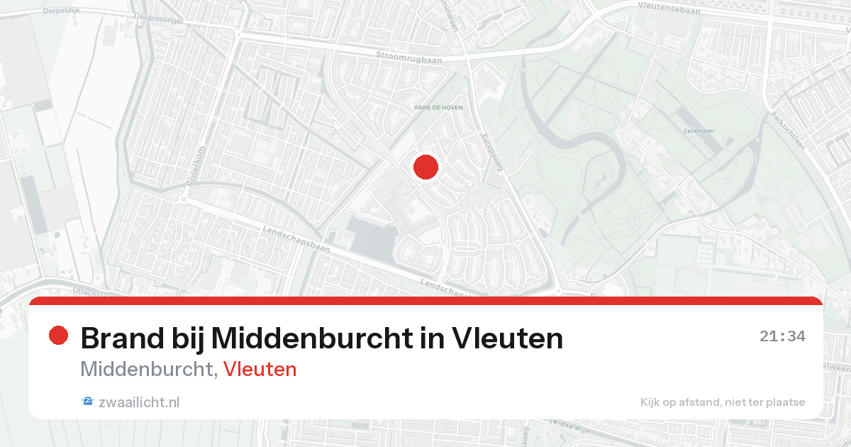 Brand bij Middenburcht in Vleuten — 18 aug 2026