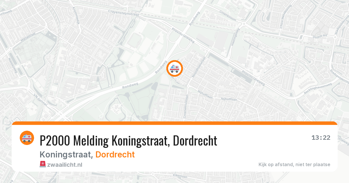 P2000 Melding Koningstraat, Dordrecht — 9 feb 2026