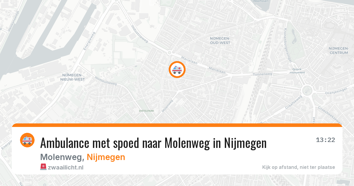 Ambulance met spoed naar Molenweg in Nijmegen — 4 mei 2026