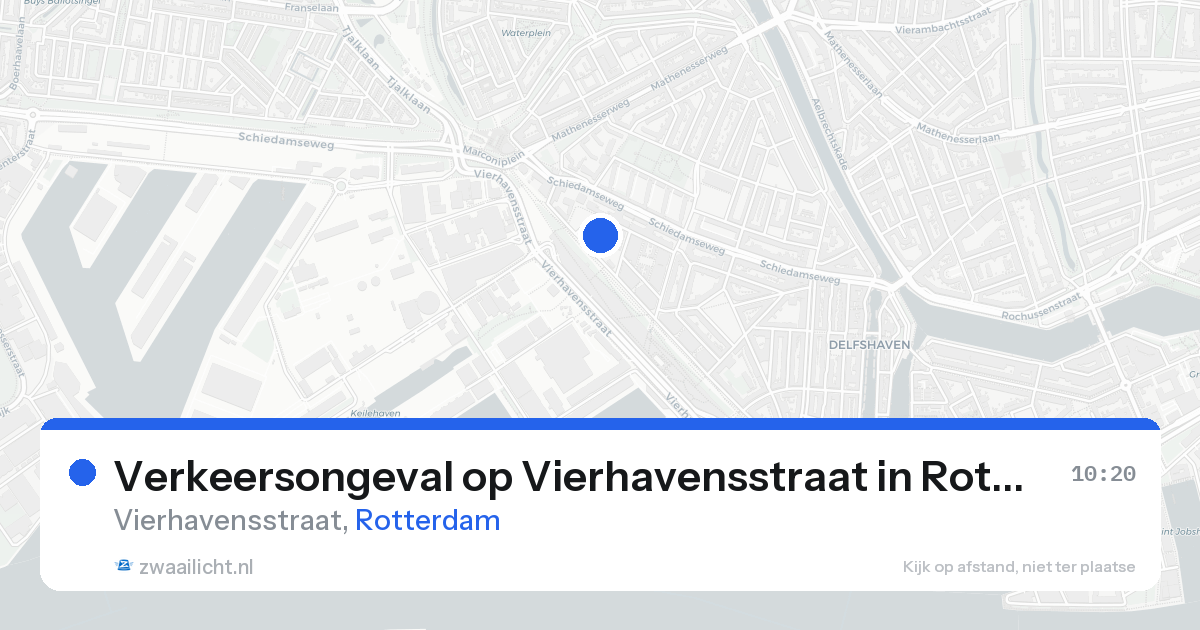 Verkeersongeval op Vierhavensstraat in Rotterdam — 19 aug 2026