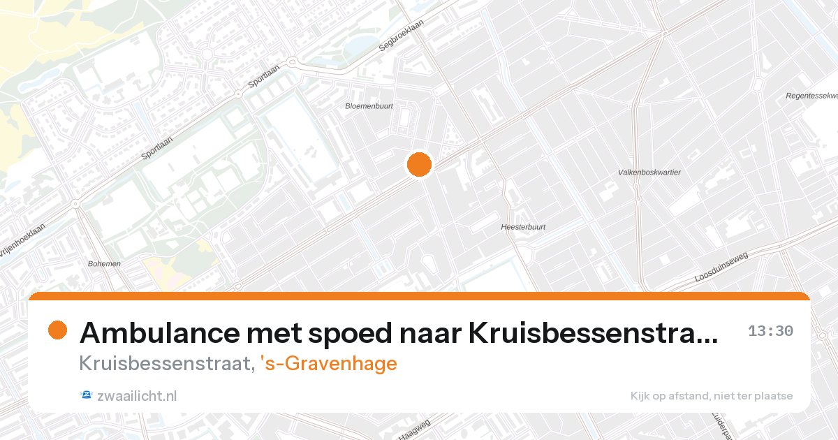 Ambulance met spoed naar Kruisbessenstraat in 's-Gravenhage — 27 aug 2026