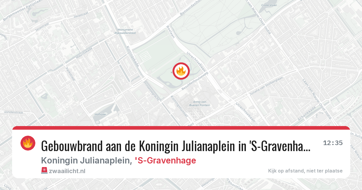 Gebouwbrand aan de Koningin Julianaplein in 'S-Gravenhage — 23 jul 2026