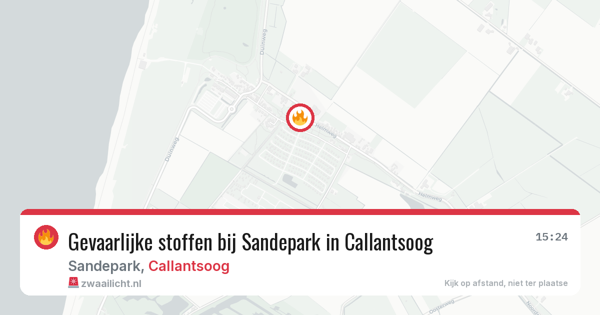 Gevaarlijke stoffen bij Sandepark in Callantsoog — 13 aug 2026